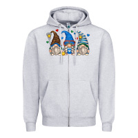 Heather Grey lacrosse gnomes Zipper Hoodie - Zillion Design Studio