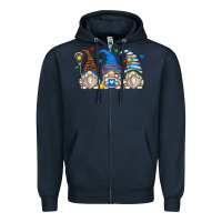 Navy lacrosse gnomes Zipper Hoodie - Zillion Design Studio