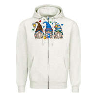 Oatmeal Heather lacrosse gnomes Zipper Hoodie - Zillion Design Studio