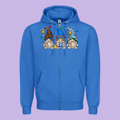 Lacrosse Gnomes Zipper Hoodie Designed By Zillion Design Studio