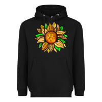 Black pineapple sunflower Heavyweight Hoodie - Zillion Design Studio