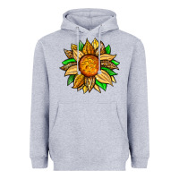Heather Grey pineapple sunflower Heavyweight Hoodie - Zillion Design Studio