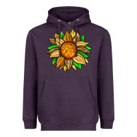 Plum pineapple sunflower Heavyweight Hoodie - Zillion Design Studio
