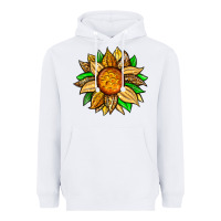 White pineapple sunflower Heavyweight Hoodie - Zillion Design Studio