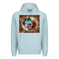 Blue Mist american football helmet and leopard Premium Hoodie - NancyCooperArtShop
