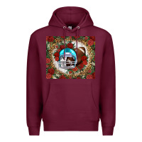 Burgundy american football helmet and leopard Premium Hoodie - NancyCooperArtShop