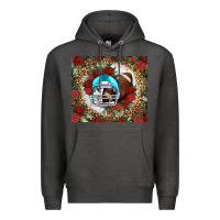 Charcoal Heather american football helmet and leopard Premium Hoodie - NancyCooperArtShop