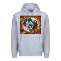Heather Grey american football helmet and leopard Premium Hoodie - NancyCooperArtShop