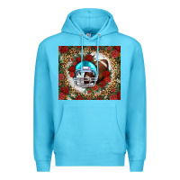Ocean Blue american football helmet and leopard Premium Hoodie - NancyCooperArtShop