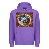 Purple american football helmet and leopard Premium Hoodie - NancyCooperArtShop