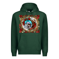 Sports Green american football helmet and leopard Premium Hoodie - NancyCooperArtShop