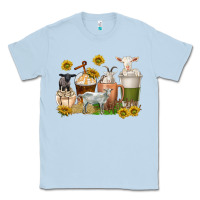 Dusty Blue coffee cups goats Classic Tee - texasbilliewilder