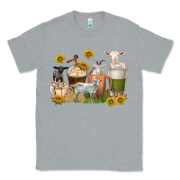Heather Grey coffee cups goats Classic Tee - texasbilliewilder