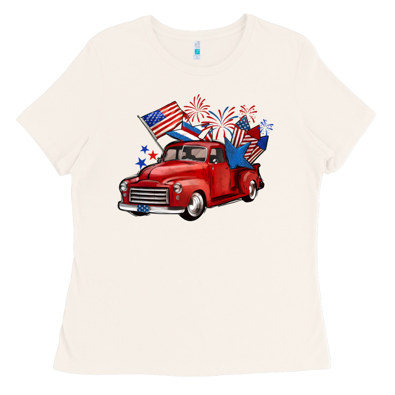 American Truck 4th Of July Ladies Tee by BarkalooDesign | Teevron