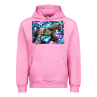 Fuchsia Pink black unicorn Urban Hoodie - LillyAllenDesigns