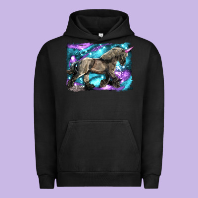 Black Unicorn Urban Hoodie Designed By Lillyallendesigns