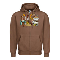 Chestnut coffee cups horses Zipper Hoodie - texasbilliewilder