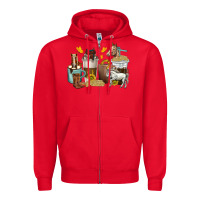 Red coffee cups horses Zipper Hoodie - texasbilliewilder