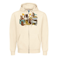 Sandshell coffee cups horses Zipper Hoodie - texasbilliewilder