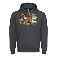 Smoke coffee cups horses Zipper Hoodie - texasbilliewilder