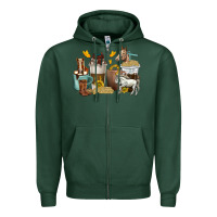 Sports Green coffee cups horses Zipper Hoodie - texasbilliewilder