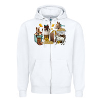 White coffee cups horses Zipper Hoodie - texasbilliewilder