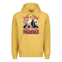 Antique Gold just a girl who loves pandas Premium Hoodie - LillyAllenDesigns