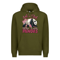 Army Green just a girl who loves pandas Premium Hoodie - LillyAllenDesigns