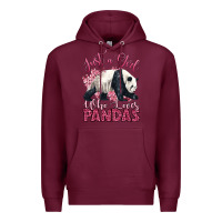Burgundy just a girl who loves pandas Premium Hoodie - LillyAllenDesigns