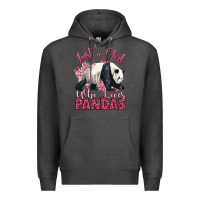 Charcoal Heather just a girl who loves pandas Premium Hoodie - LillyAllenDesigns