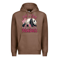 Chestnut just a girl who loves pandas Premium Hoodie - LillyAllenDesigns