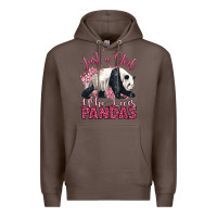 Coffee just a girl who loves pandas Premium Hoodie - LillyAllenDesigns
