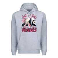 Heather Grey just a girl who loves pandas Premium Hoodie - LillyAllenDesigns