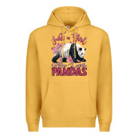 Mustard just a girl who loves pandas Premium Hoodie - LillyAllenDesigns
