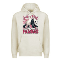 Oatmeal Heather just a girl who loves pandas Premium Hoodie - LillyAllenDesigns
