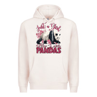 Pale Pink just a girl who loves pandas Premium Hoodie - LillyAllenDesigns