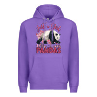 Purple just a girl who loves pandas Premium Hoodie - LillyAllenDesigns