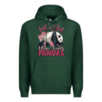 Sports Green just a girl who loves pandas Premium Hoodie - LillyAllenDesigns