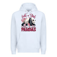 White just a girl who loves pandas Premium Hoodie - LillyAllenDesigns