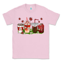 Bubblegum Pink coffee cups lady bug with daisies Classic Tee - texasbilliewilder