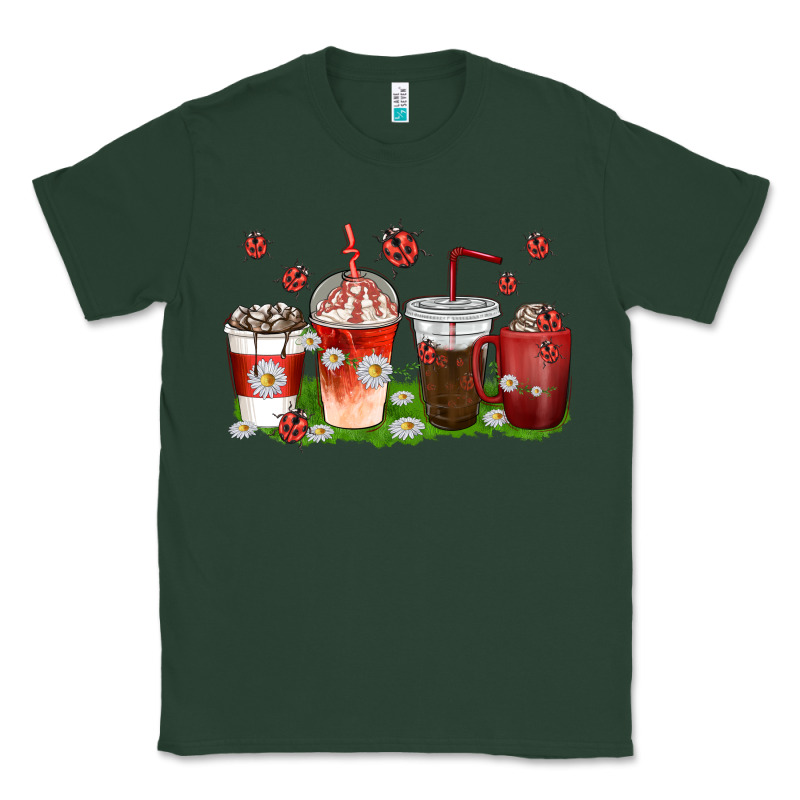 Coffee Cups Lady Bug With Daisies Classic Tee by texasbilliewilder | Teevron