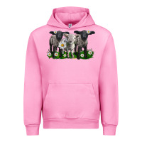 Fuchsia Pink baby sheeps with daisies Urban Hoodie - LillyAllenDesigns