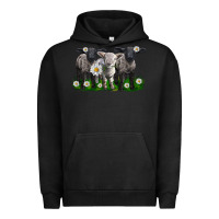 Pigment Black baby sheeps with daisies Urban Hoodie - LillyAllenDesigns