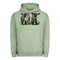 Pigment Oil Green baby sheeps with daisies Urban Hoodie - LillyAllenDesigns