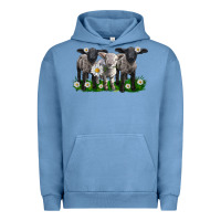 Pigment Pebble Blue baby sheeps with daisies Urban Hoodie - LillyAllenDesigns
