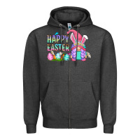 Charcoal Heather happy easter gnomes Zipper Hoodie - Zillion Design Studio