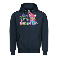 Navy happy easter gnomes Zipper Hoodie - Zillion Design Studio