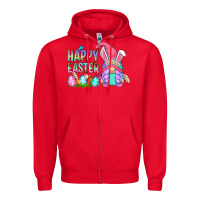 Red happy easter gnomes Zipper Hoodie - Zillion Design Studio