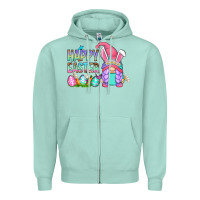 Seafoam happy easter gnomes Zipper Hoodie - Zillion Design Studio