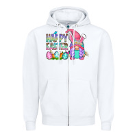 White happy easter gnomes Zipper Hoodie - Zillion Design Studio